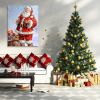 Framed Canvas Wall Art Decor Painting For Chrismas,Santa Claus Carrying Gift Bag Painting For Chrismas Gift, Decoration For Chrismas Eve Office Living