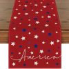 Independence Day Table Runner; 4th Of July Patriotic Memorial Day Stripes Stars Pattern Table Runner; Independence Day Tabletop Decorations; Home Deco