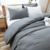 100% Washed Cotton Duvet Cover Set, Durable Fade-Resistant Natural Bedding Set (No Comforter)