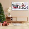 Framed Canvas Wall Art Decor Painting For Chrismas, Kids Riding White Horse Sledge Chrismas Gift Painting For Chrismas Gift, Decoration For Chrismas E