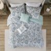 5 Piece Seersucker Comforter Set with Throw Pillows