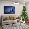 Framed Canvas Wall Art Decor Painting For Chrismas, Lighted Pine Tree at Night Chrismas Gift Painting For Chrismas Gift, Decoration For Chrismas Eve O