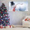 Framed Canvas Wall Art Decor Painting For Chrismas, Cute Lying Snowman Painting For Chrismas Gift, Decoration For Chrismas Eve Office Living Room, Bed