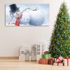 Framed Canvas Wall Art Decor Painting For Chrismas, Cute Lying Snowman Painting For Chrismas Gift, Decoration For Chrismas Eve Office Living Room, Bed