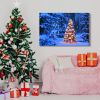 Framed Canvas Wall Art Decor Painting For Chrismas, Chrismas Tree on Seaside Chrismas Gift Painting For Chrismas Gift, Decoration For Chrismas Eve Off