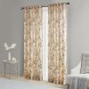 Printed Floral Rod Pocket and Back Tab Voile Sheer Curtain