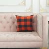 2PCS Cotton orange and black checkered pillow case, multi-size fall interior decoration, suitable for sofa, bed, autumn, Halloween